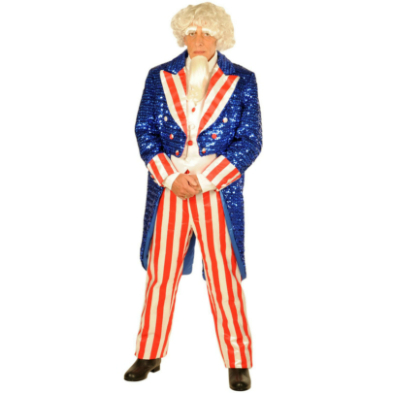 Uncle Sam Sequin Large Deluxe Adult Costume - Click Image to Close