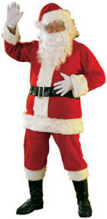 Economy Flannel Santa Suit Adult Costume - Click Image to Close