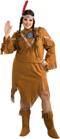 Native American Girl Plus Adult Costume - Click Image to Close