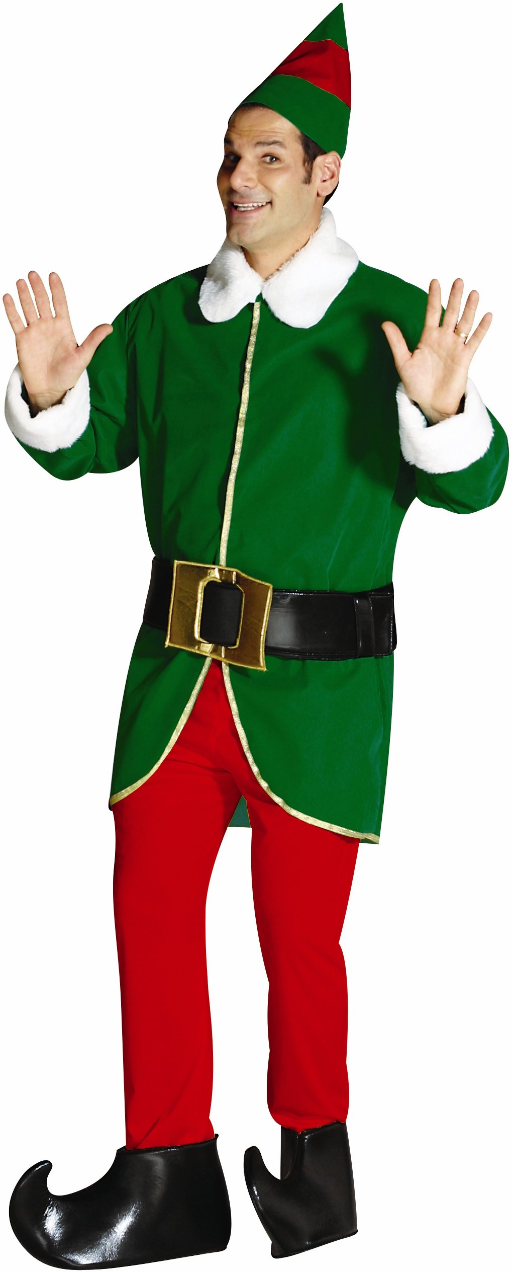 Green and Red Elf Adult Costume - Click Image to Close