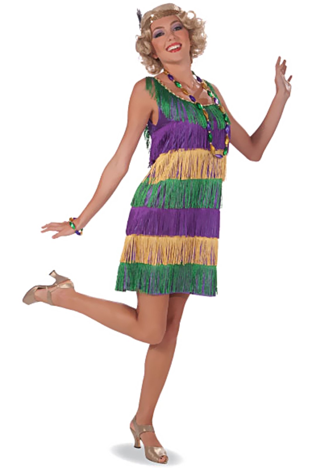 Mardi Gras Frisky Flapper Adult Costume - Click Image to Close