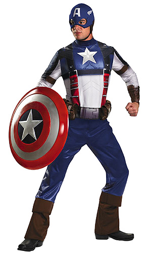 Adult Deluxe Captain America Movie Costume