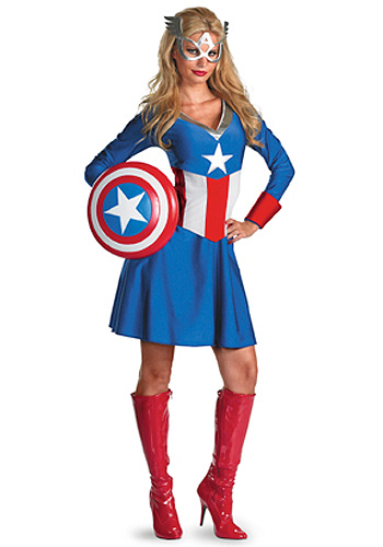 Womens Captain America Costume - Click Image to Close