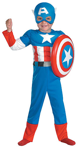 Toddler Muscle Chest Captain America Costume - Click Image to Close