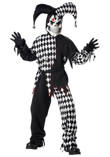 Kids Dark Jester Costume - Click Image to Close