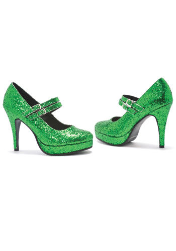 Green Glitter Shoes - Click Image to Close