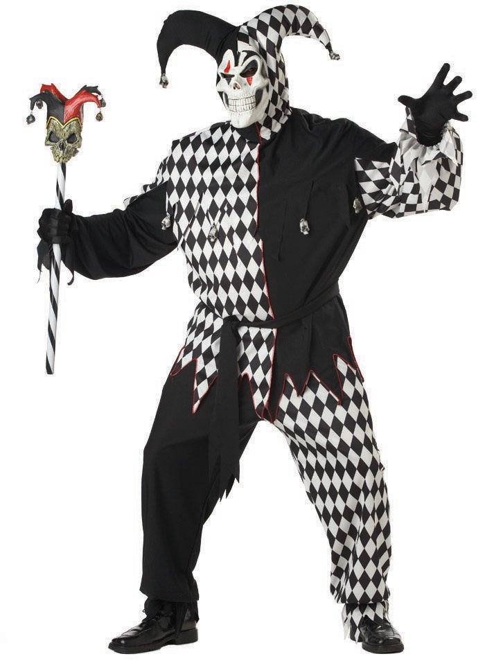 Evil Jester Adult Plus Costume - Click Image to Close