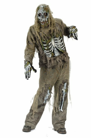 Skeleton Zombie Adult Costume - Click Image to Close