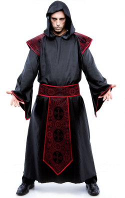 Gothic Priest Adult Plus Costume - Click Image to Close