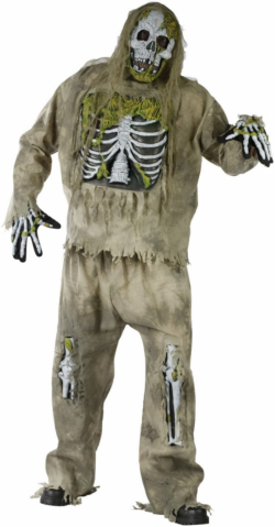 Skeleton Zombie Adult Plus Costume - Click Image to Close