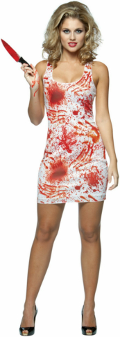 Bloody Tank Dress Adult Costume - Click Image to Close