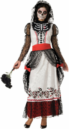 Skeleton Bride Adult Costume - Click Image to Close