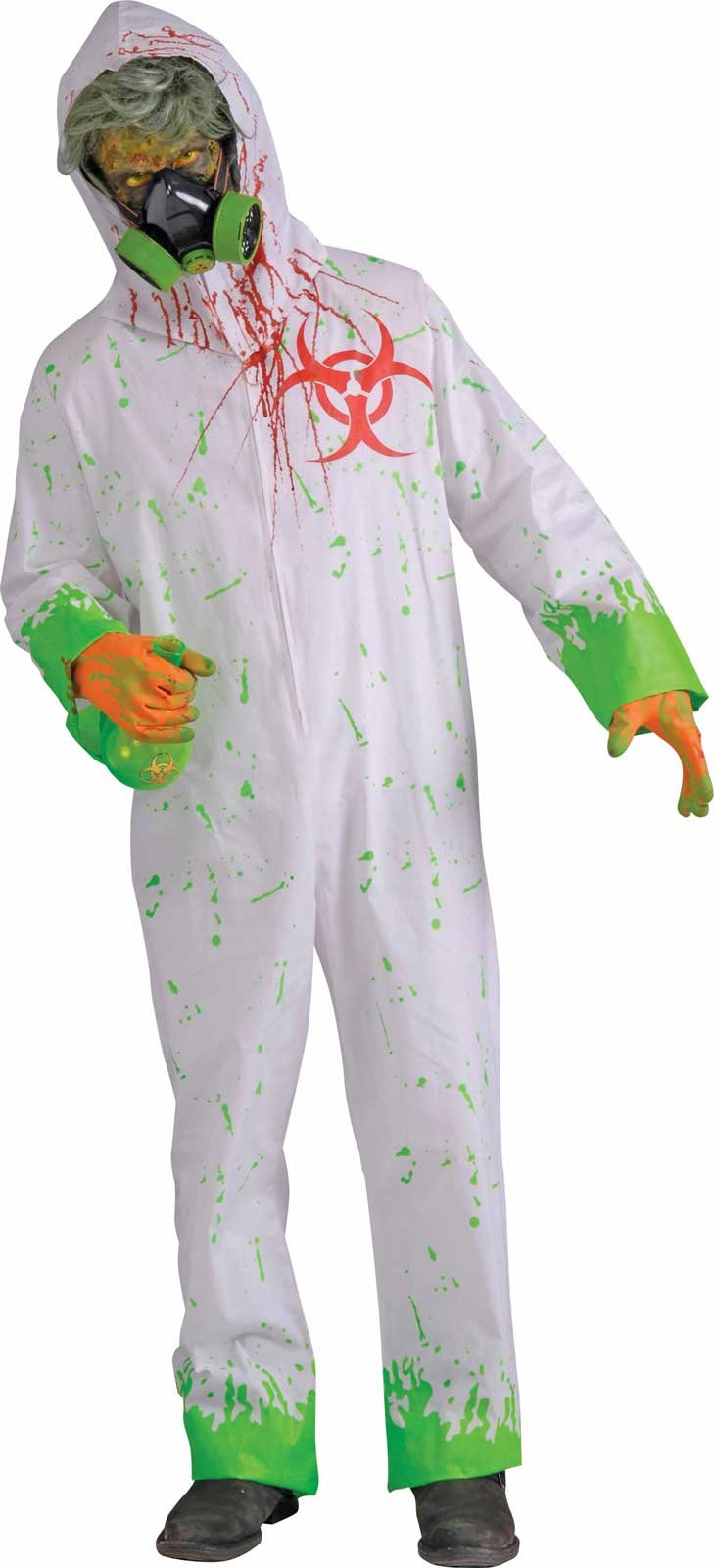 Biohazard Zombie White Jumpsuit Adult Costume - Click Image to Close