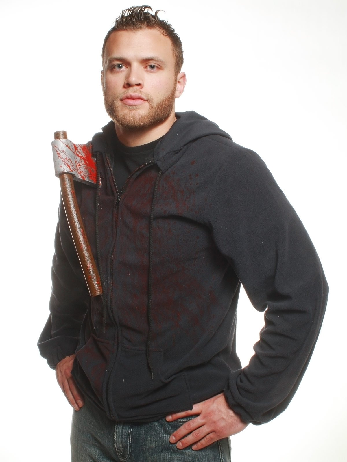 Hoodie with Bloody Axe Adult Costume - Click Image to Close