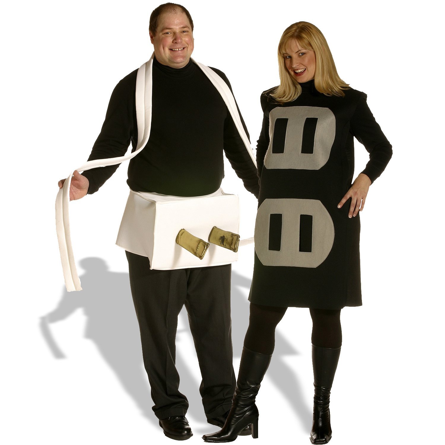 Plug &amp; Socket Couples Set Adult Plus Costume - Click Image to Close