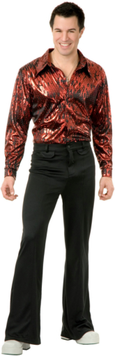 Disco Shirt - Flame Hologram Adult Plus Costume