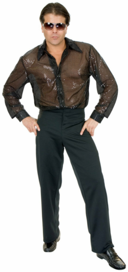 Solid Sequin Mac Daddy Shirt Adult Plus Costume - Click Image to Close