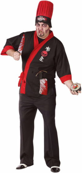 Psycho Sushi Chef Adult Plus Costume - Click Image to Close