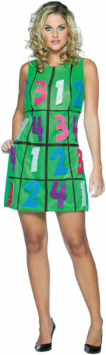 Sudoku Game Dress Adult Costume - Click Image to Close