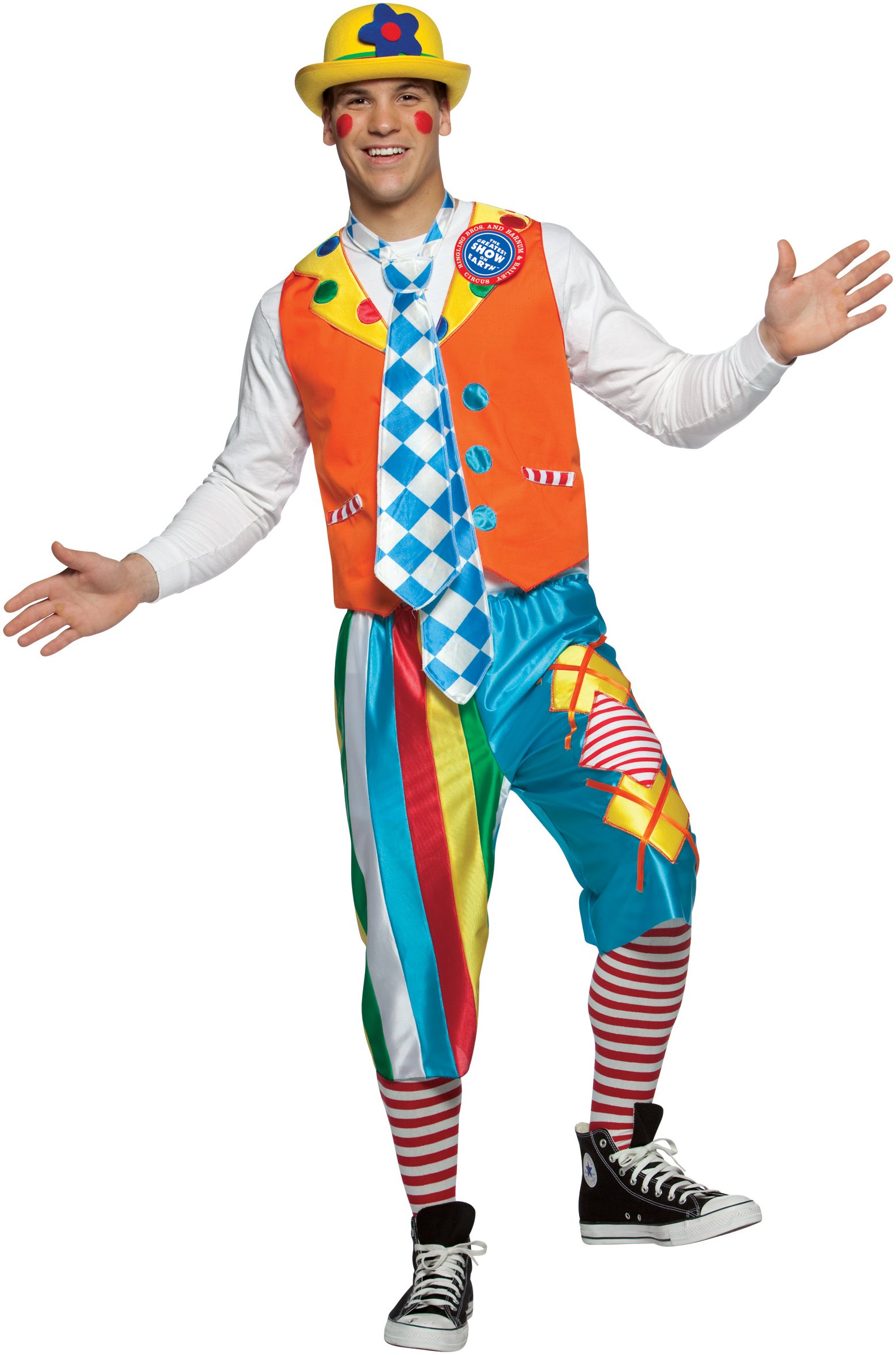 Ringling Bros. Argey Short Pant Clown Adult Costume - Click Image to Close