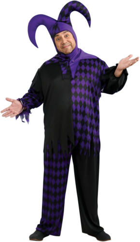 Male Jester Plus Adult Costume - Click Image to Close