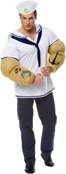 Sailor Shirt with Arms Adult Costume - Click Image to Close