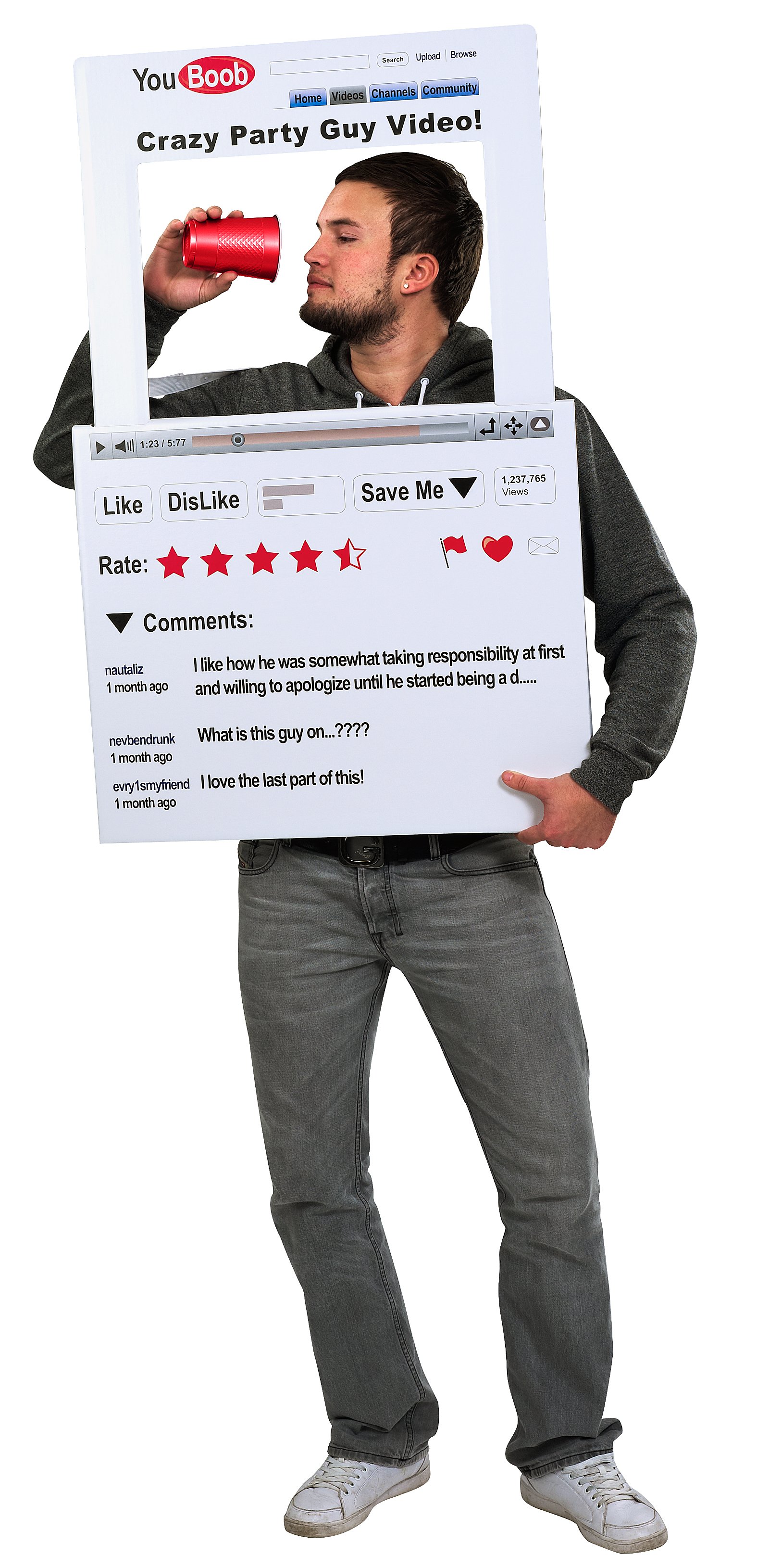 YouBoob (Men's) Adult Costume - Click Image to Close