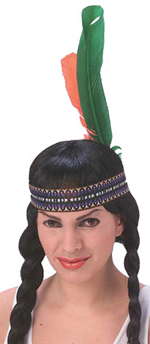 Native American Headband with Feathers