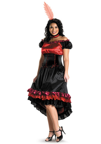 Plus Size Can Can Costume - Click Image to Close