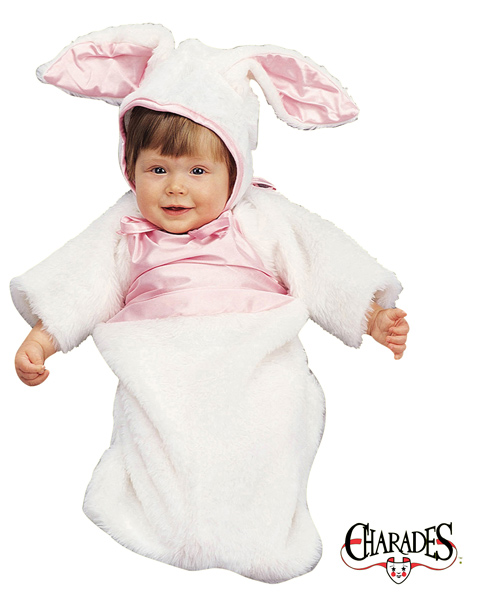 Plush Bunny Bunting Costume For Newborn Infant