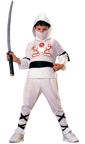 Kids White Ninja Costume - Click Image to Close