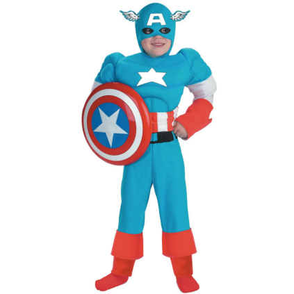 Captain America Deluxe Muscle Child Costume - Click Image to Close
