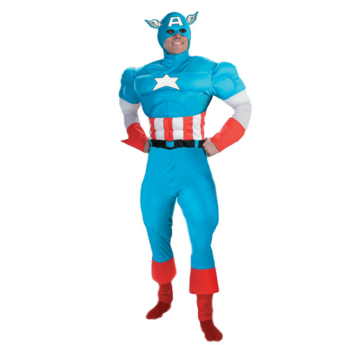 Captain America Deluxe Muscle Teen Costume - Click Image to Close