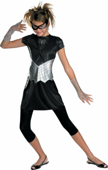 Black Suited Spider-Girl Child/Teen Costume - Click Image to Close