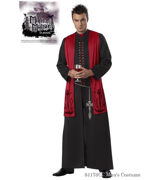 Mens Sinister Minister Costume - Click Image to Close