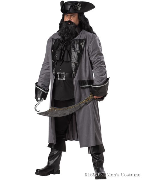 Plus Size Blackbeard Mens Costume - Click Image to Close