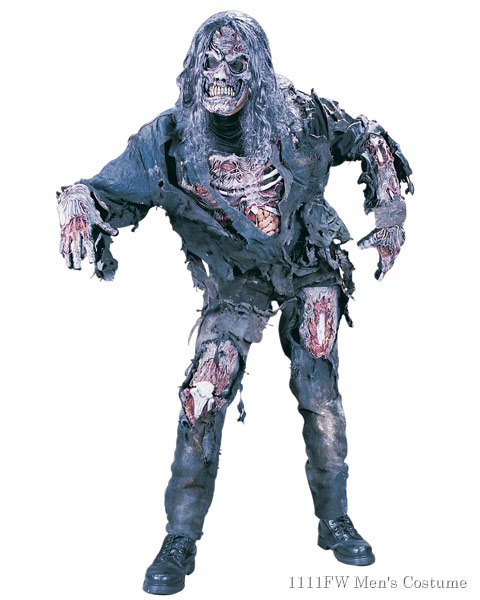 Complete 3-d Zombie Mens Costume - Click Image to Close
