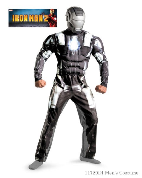 Mens Classic Muscle Iron Man 2 War Machine Costume - Click Image to Close