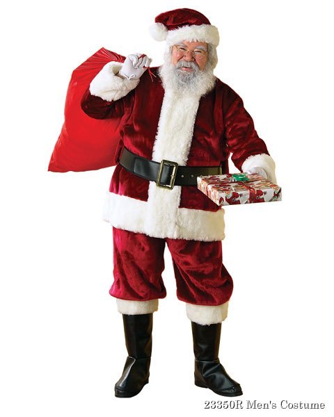 Adult Standard Size Crimson Regency Plush Santa Suit - Click Image to Close