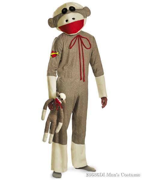 Deluxe Sock Monkey Mens Costume - Click Image to Close