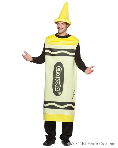 Yellow Crayola Crayon Mens Costume - Click Image to Close