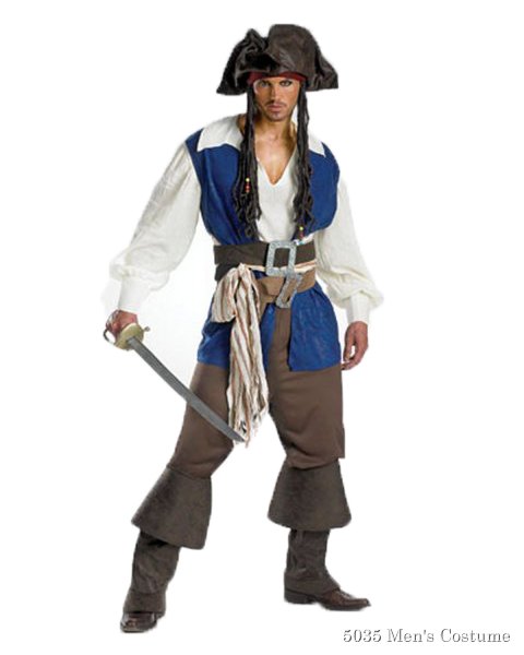 Captain Jack Sparrow Costume For Adults - Click Image to Close