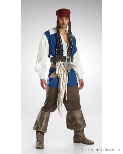 Quality Captain Jack Sparrow Costume For Adults - Click Image to Close