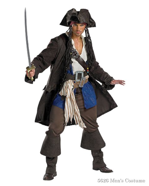 Prestige Captain Jack Sparrow Costume For Adults - Click Image to Close