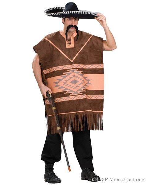 Mens Mexican Poncho - Click Image to Close
