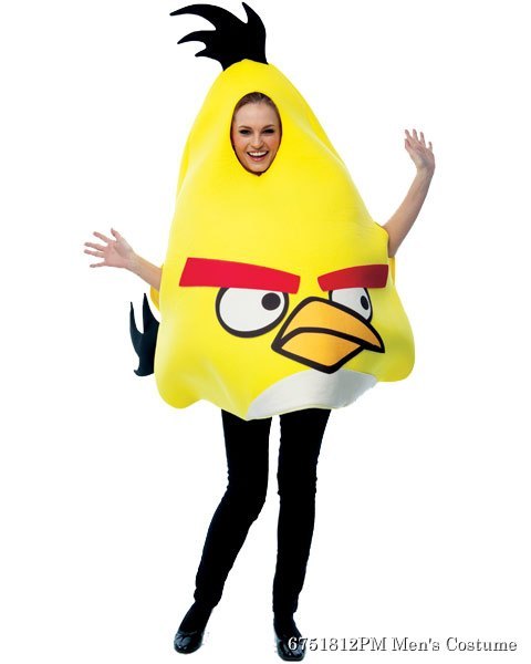 Unisex Adult Angry Birds Yellow Bird Costume - Click Image to Close