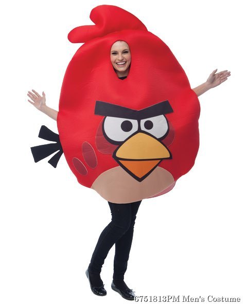 Unisex Adult Angry Birds Red Bird Costume - Click Image to Close