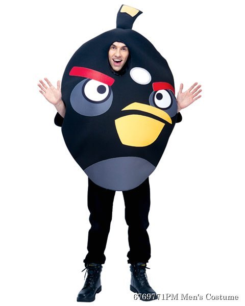 Unisex Adult Angry Birds Black Bird Costume - Click Image to Close