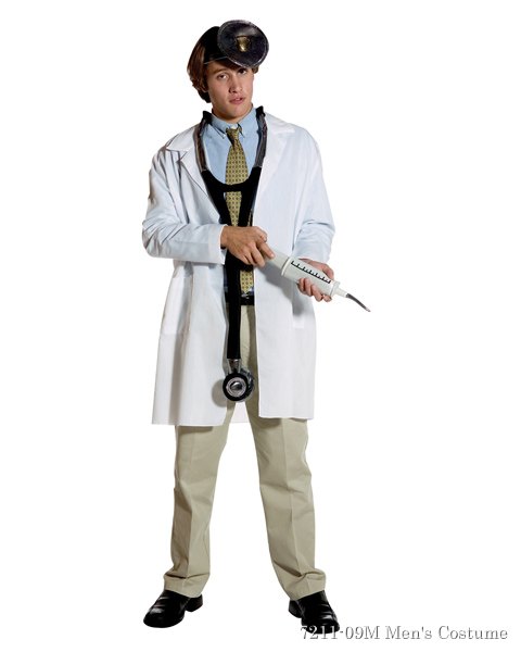 Plain Lab Coat Costume For Adults - Click Image to Close