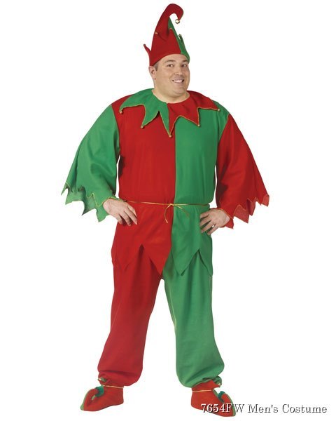 Adult Plus Size Complete Elf Costume - Click Image to Close